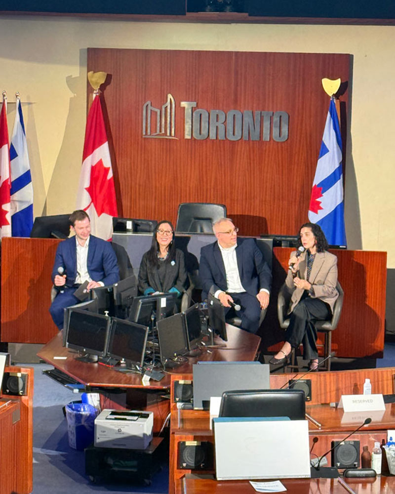 speaker panel of four at the TradeTO Trade Diversification Summit including Dr. Sui Sui