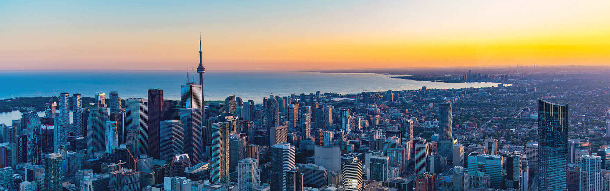 Toronto skyline at sunset