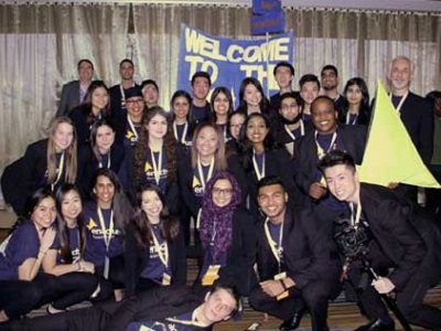 Enactus team posing for a group photo