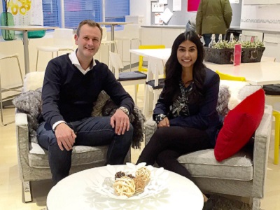 Maria Poonwala posing with the Ceo of IKEA