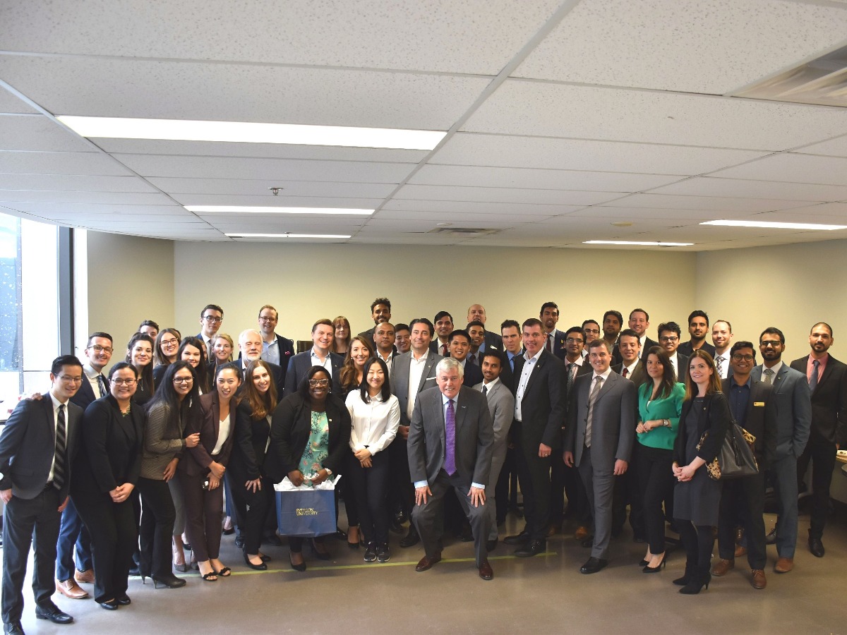 Group shot of MBA students at Integrative Week