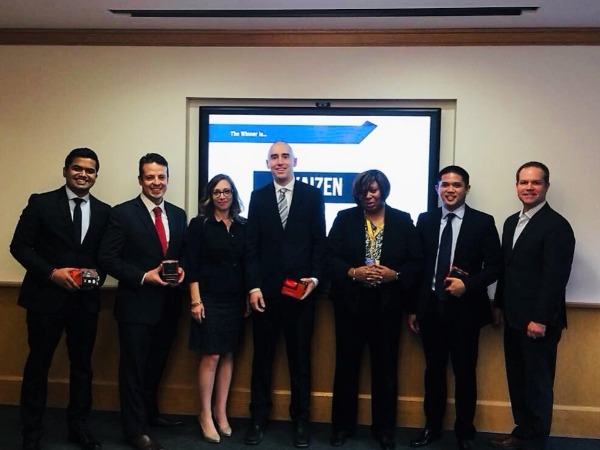 From the left: Rahul Nair, Manuel Avila, Judge, Kyle Cormier, Judge, Nino Hizon, Judge