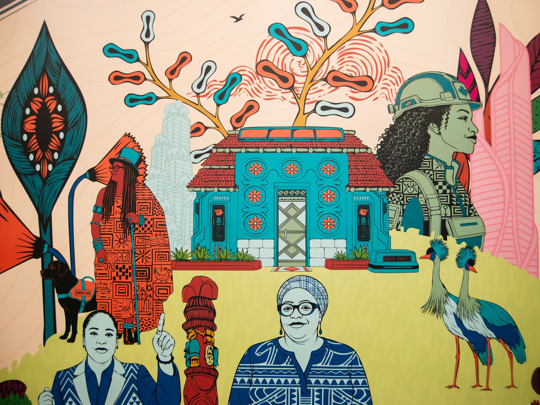 Black Flourishing Art Installation 
