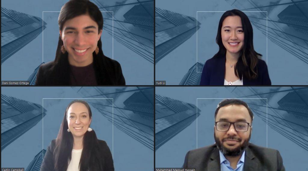 Screenshot of MBA students at case competition