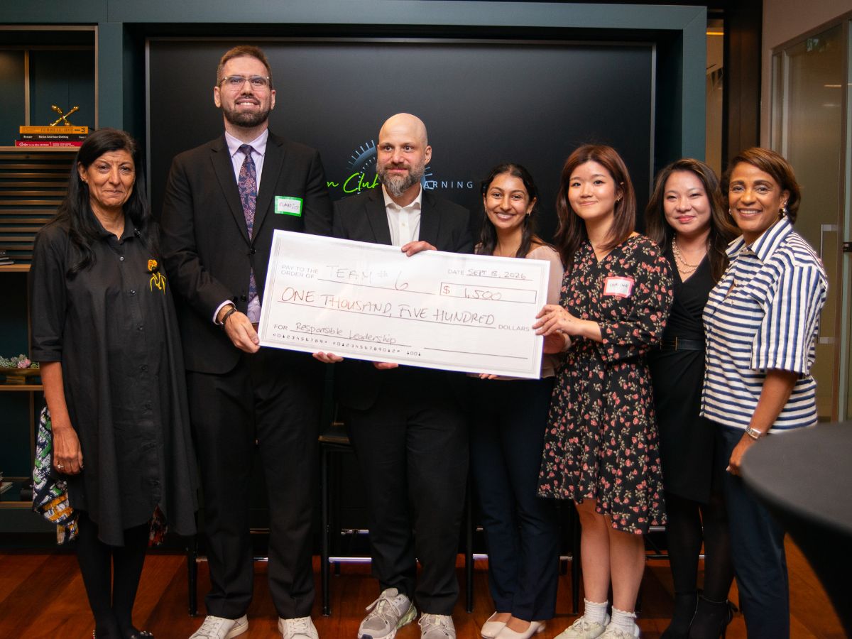 Cheque presentation at 2026 MBA Leadership Challenge