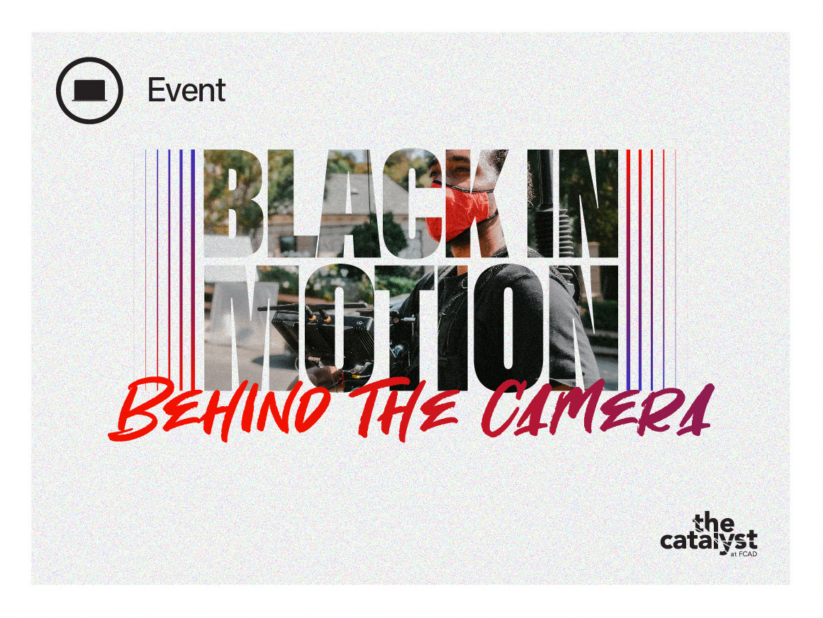 Black in Motion: Behind The Camera - Man wearing a mask holding a large camera