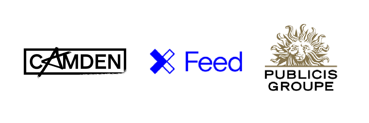 Three logos: Camden, Feed and Publicis Groupe