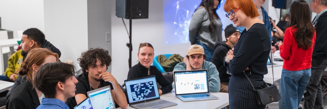 Two models walking a fashion runaway