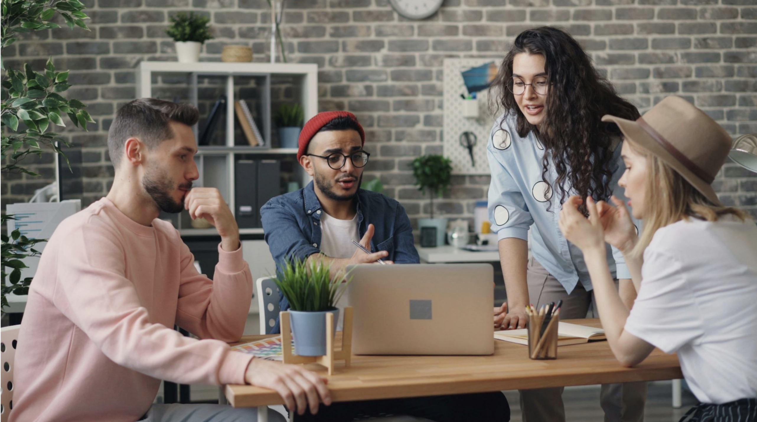 creative industry members collaborating on a project