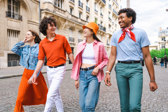 Students walking in Paris