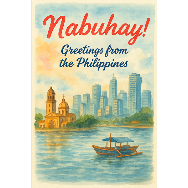 AI generated poster showing a cartoon-like image of Philippines 
