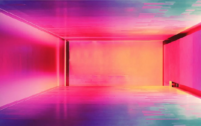 a purple and pink gradient room