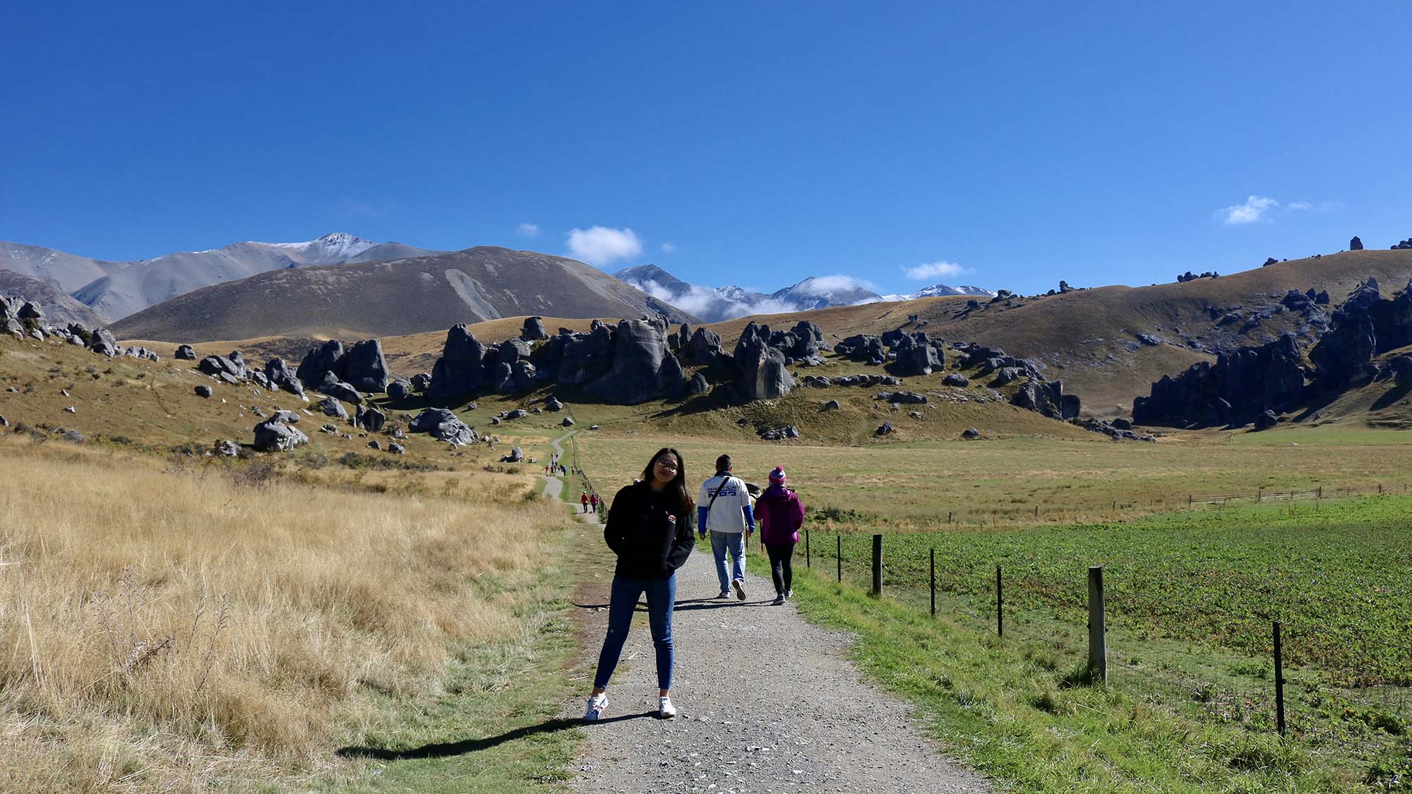 Students walking on campus