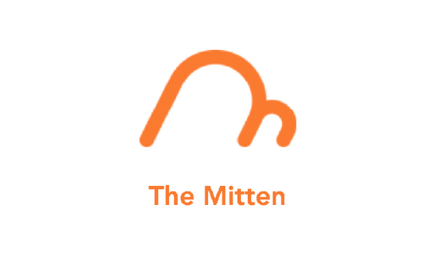the mitten in orange text