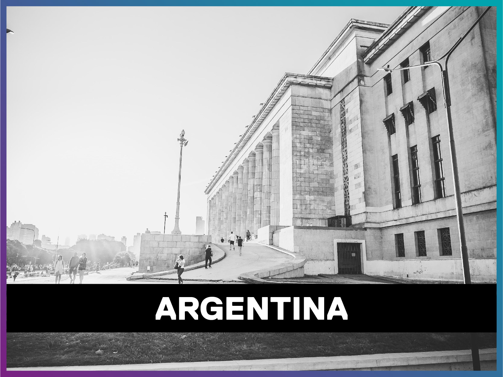 Argentina is written on a banner on top of a picture of the country