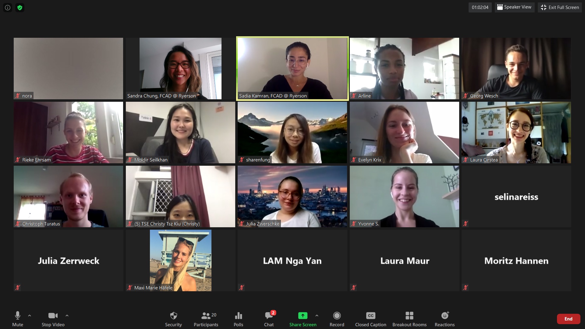 screenshot of a zoom call