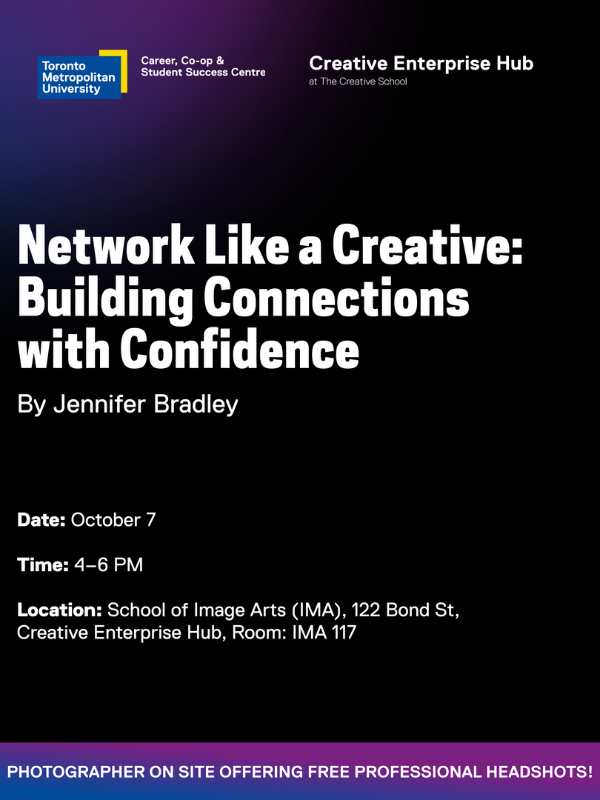 Purple event poster with the same text as the caption. 