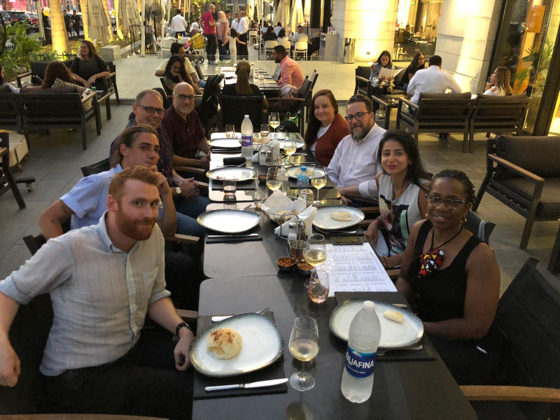 The Creative School leadership and teaching team at a team dinner in Cairo