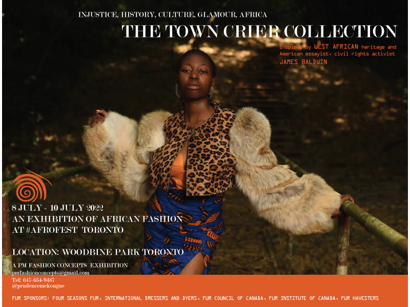 A picture of an African woman wearing a cheetah print blouse and fur coat posing in a forest