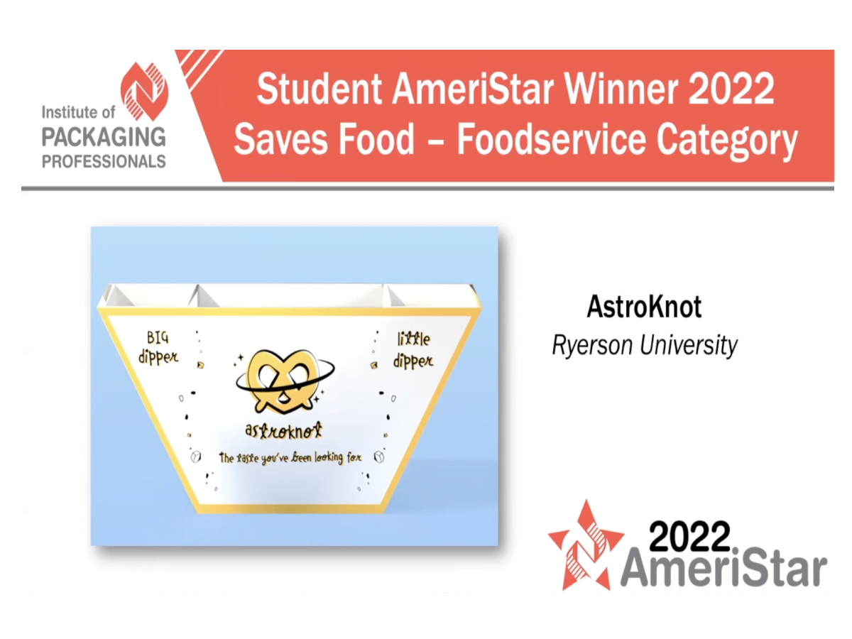 Award slide for Foodservice Category from the AmeriStar Packaging Awards