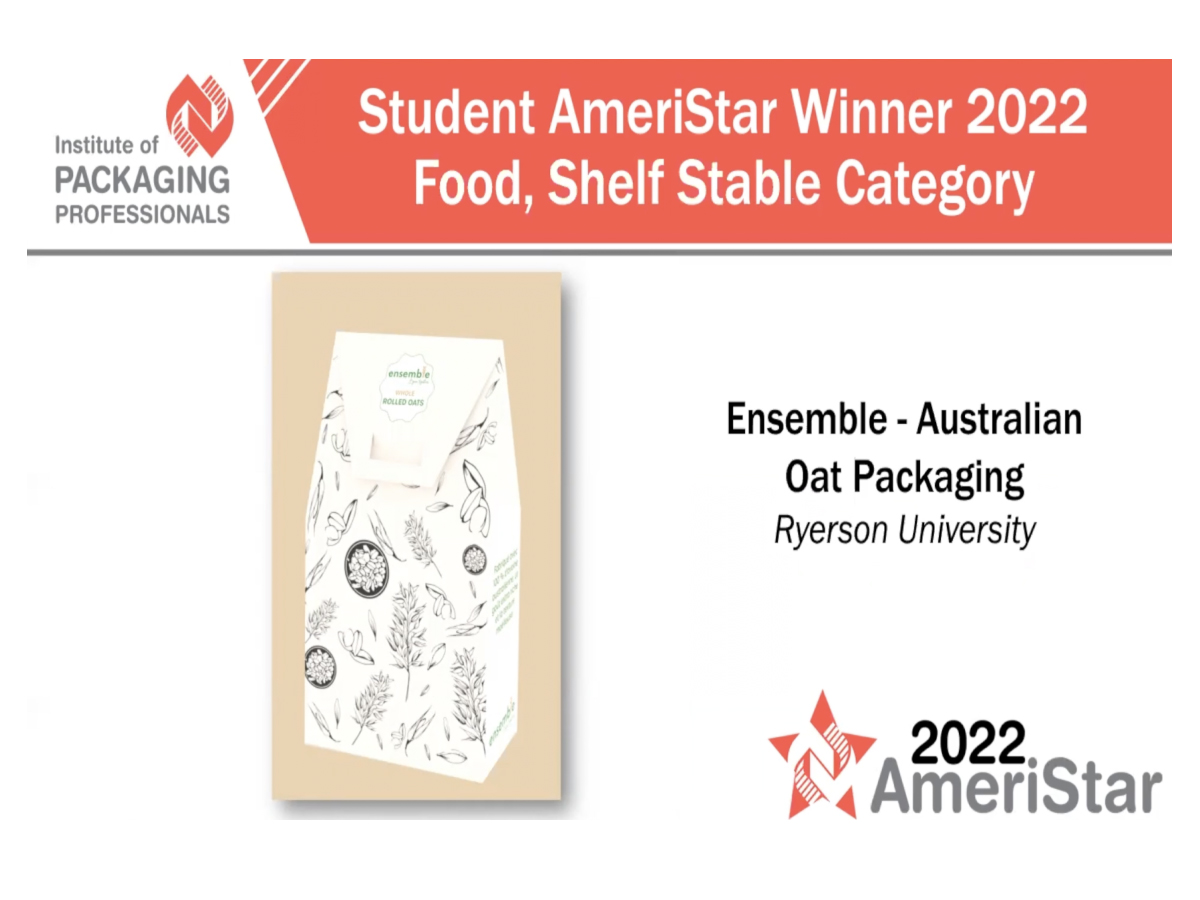 Award slide for Food, Shelf Stable Category from the AmeriStar Packaging Awards