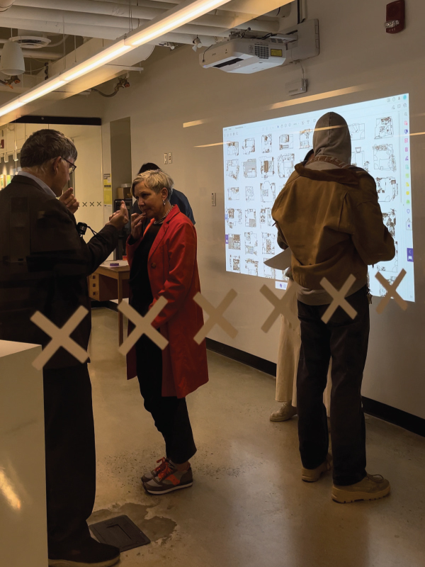 Dean Charles Falzon and RTA Media professor Kathleen Pirrie-Adams talking