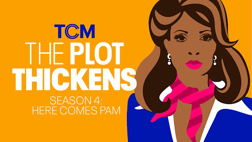 Teaser advertisement of season four of The Plot Thickens. A digital rendition of a woman standing proud against a bright orange background.
