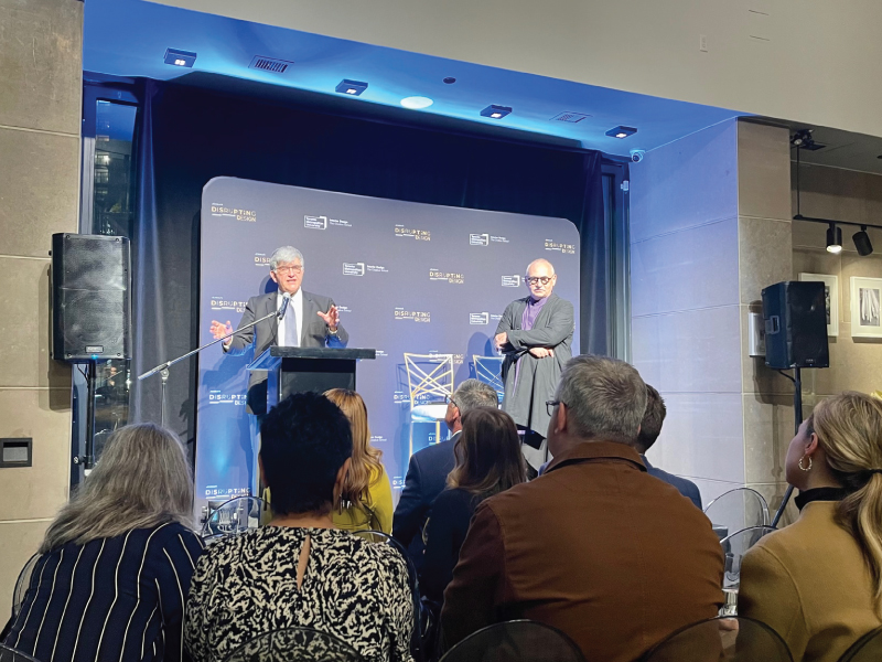 Charles Falzon giving a speech at the JennAir event