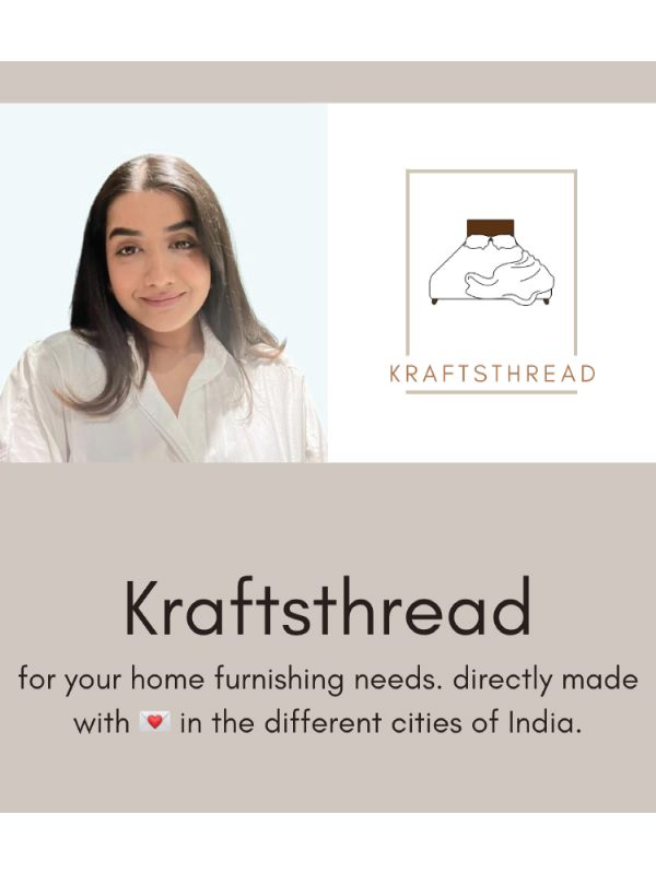 A portrait of Akanksha Dhingra with her company logo