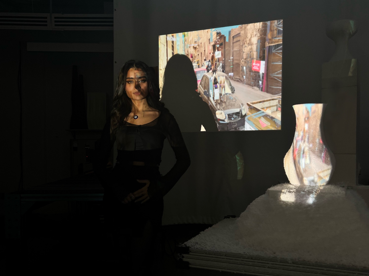 MDM candidate Aya Elmeligy with her installation at Industry Day