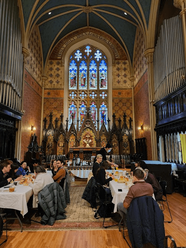 Soup Salon participants in a church