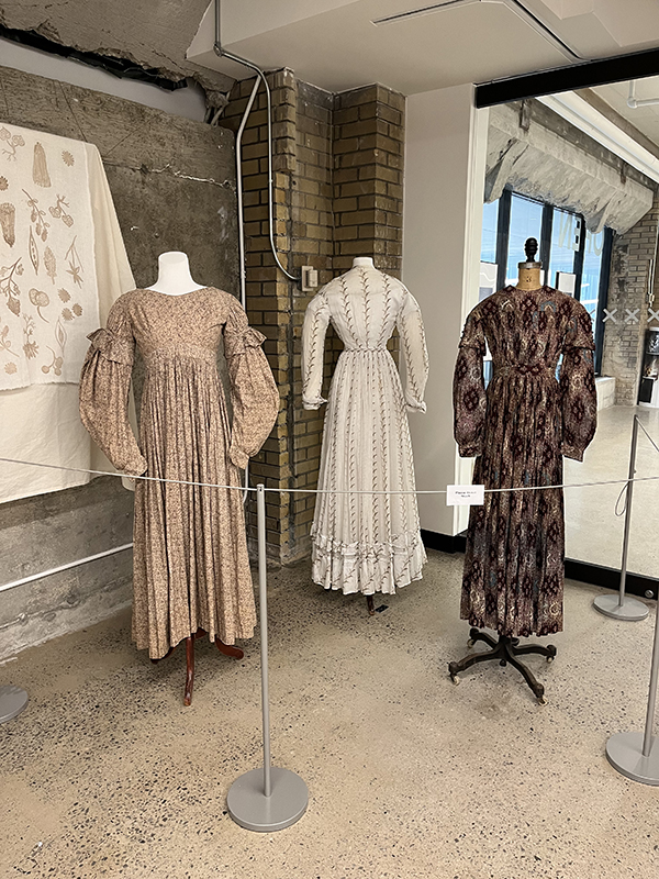 Three naturally dyed dresses from the Fashion Research Collection