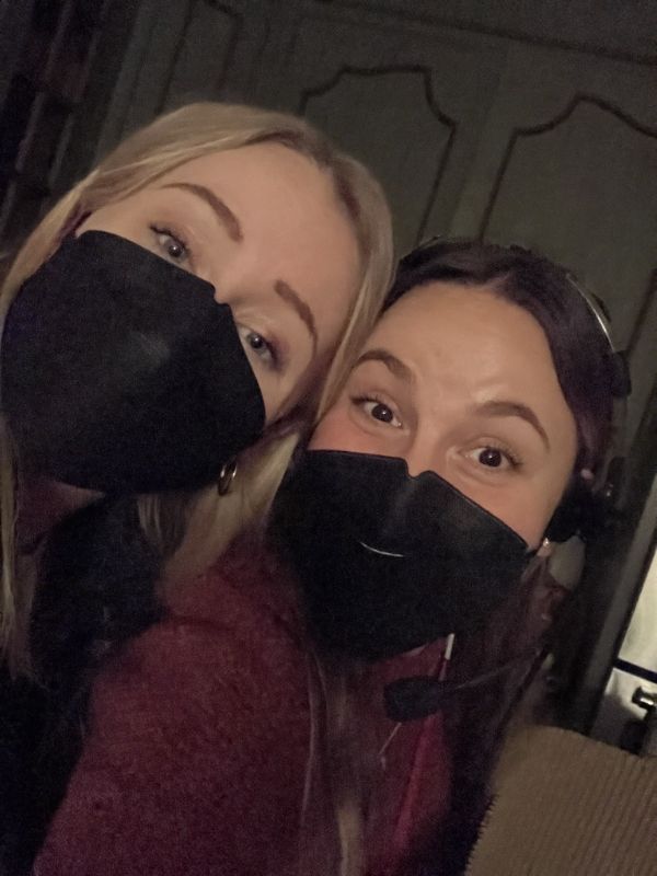 Hanna Kindellan and Jasmine McShad pictured wearing masks