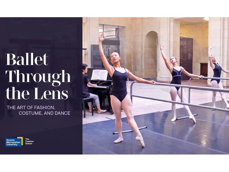 Event title card showing Ballet Dancers dancing with a person playing piano in the background