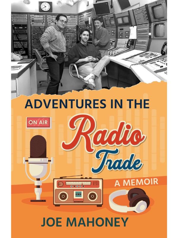 A title page of a book. The page features three men sitting in a recording studio