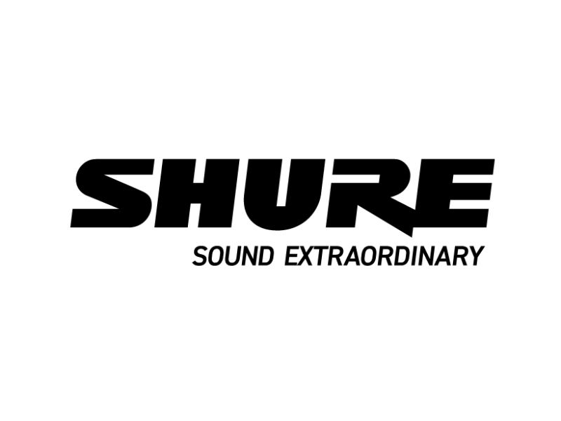 Web graphic with white background and black bold text in the centre titled "Shure Sound Extraordinary"
