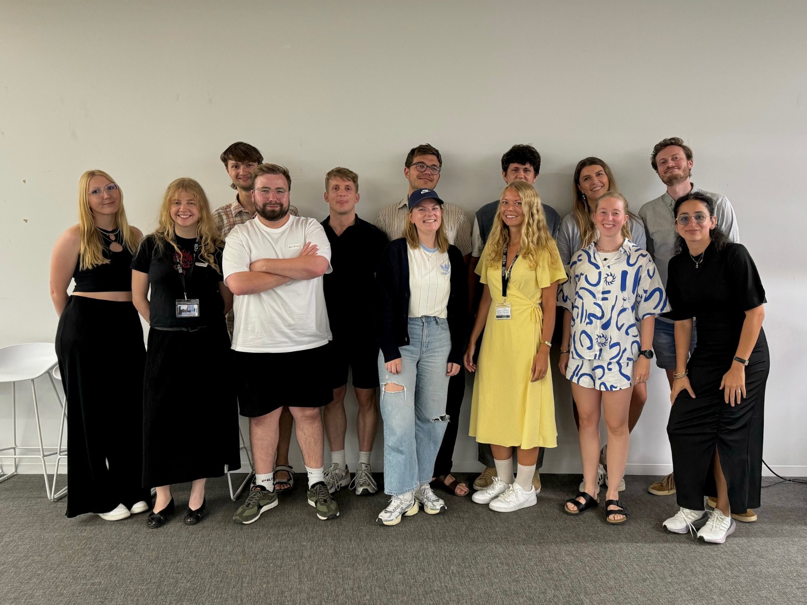 Long shot of trainees posing for a group photo during Welcome Meet and Greet.