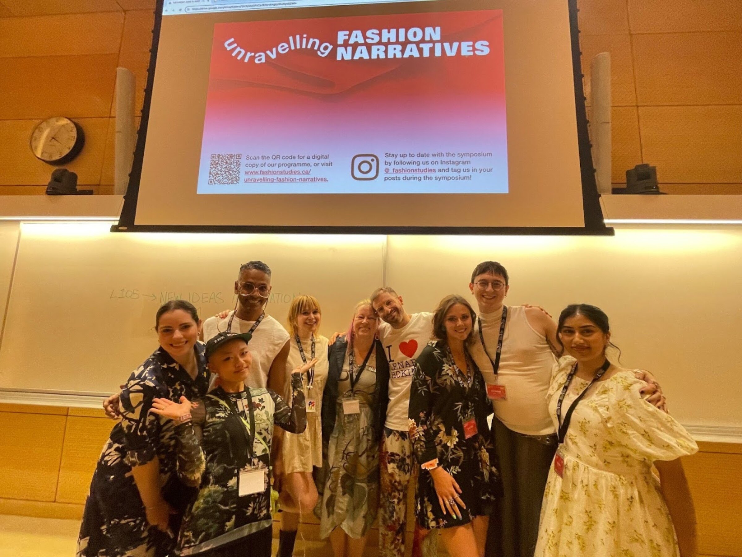 Group of organizers posing on the first day of the symposium at The New School in New York, NY