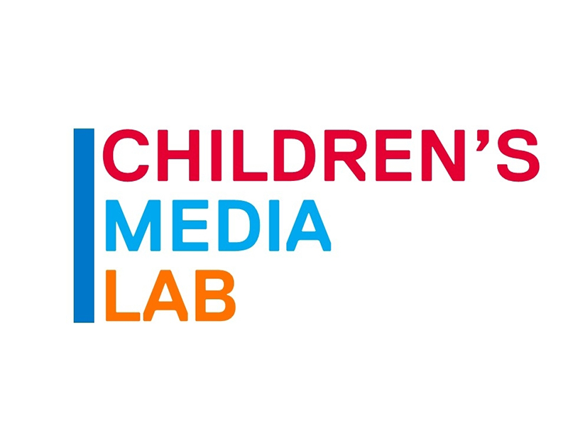 White graphic with "Children's Media Lab" in red, blue and orange writing