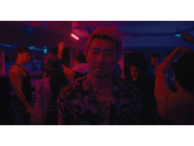 Simu Liu acting in Simulant with red cast last