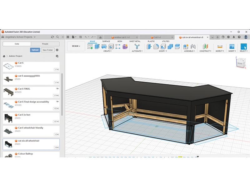 A screenshot of a design prototype on a cloud-enabled design platform