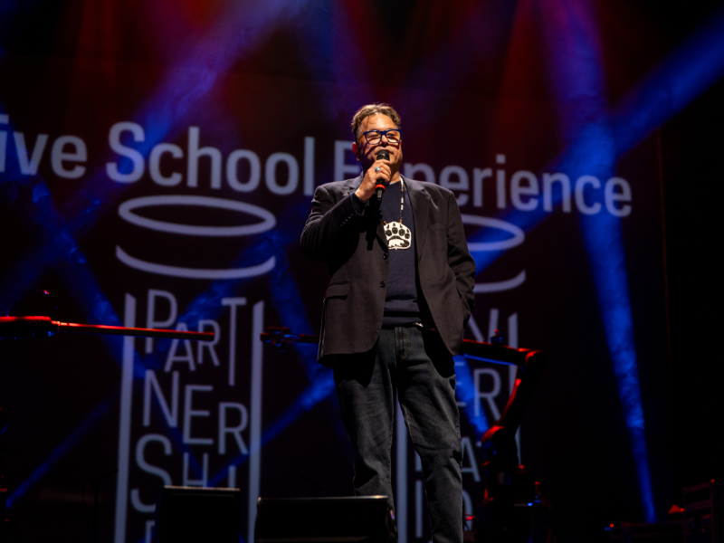 Jesse Wente announces that he will be joining The Creative School, TMU as an Indigenous storyteller-in-residence. (Photo Credits: Zain Rao/YYZ Media)