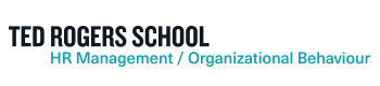 "Ted Rogers School" in black on the top, "HR Management / Organizational Behaviour" in teal on the bottom