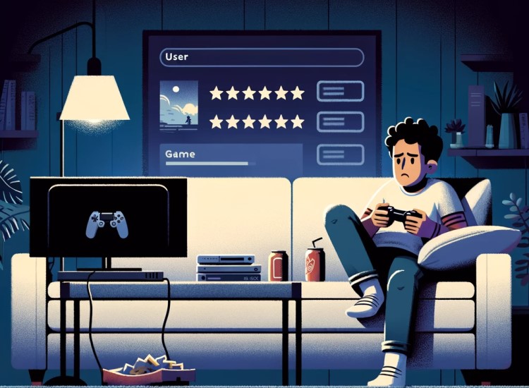 sad video gamer on the couch