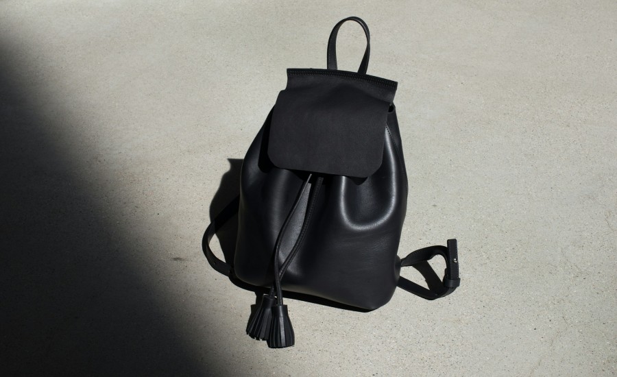 black bag under spotlight
