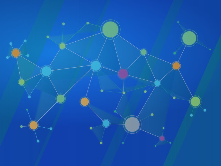 colorful circles connected with lines