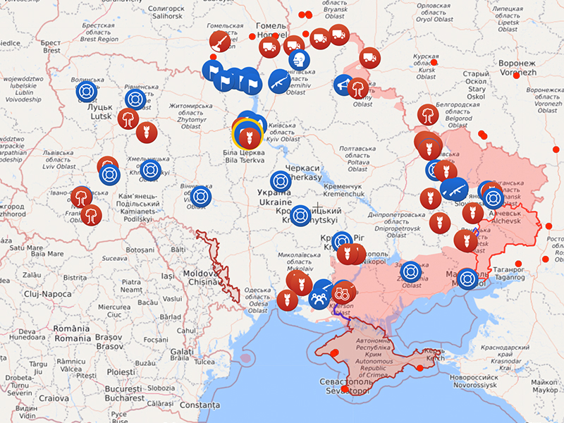 Interactive map of Ukraine conflict