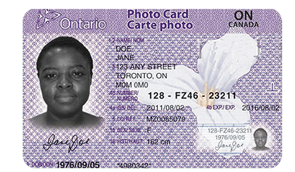 Ontario photo card