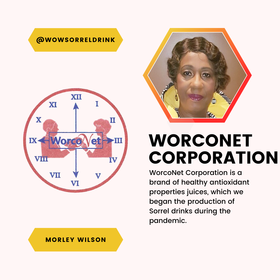 A feature of Morley Wilson and WorcoNet Corporation. WorcoNet Corporation is a brand of healthy antioxidant properties juices, which we began the production of Sorrel drinks during the pandemic.