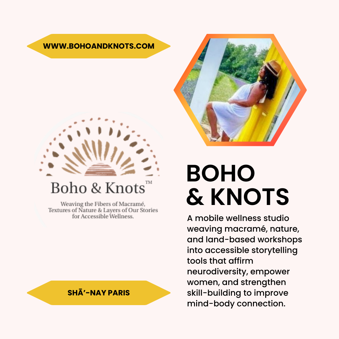 A feature of Boho & Knots, a mobile wellness studio.